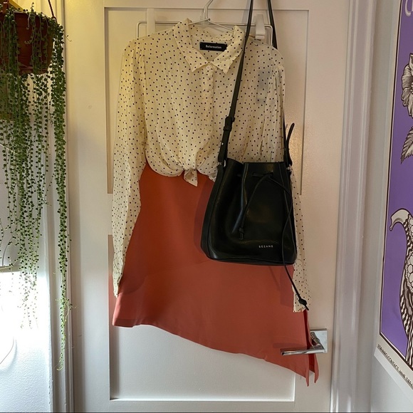 LAST CALL Wolford Asymmetric stretch skirt in mid coral - Picture 7 of 10